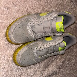 Nike Air Force 1 Gray with Neon Accents